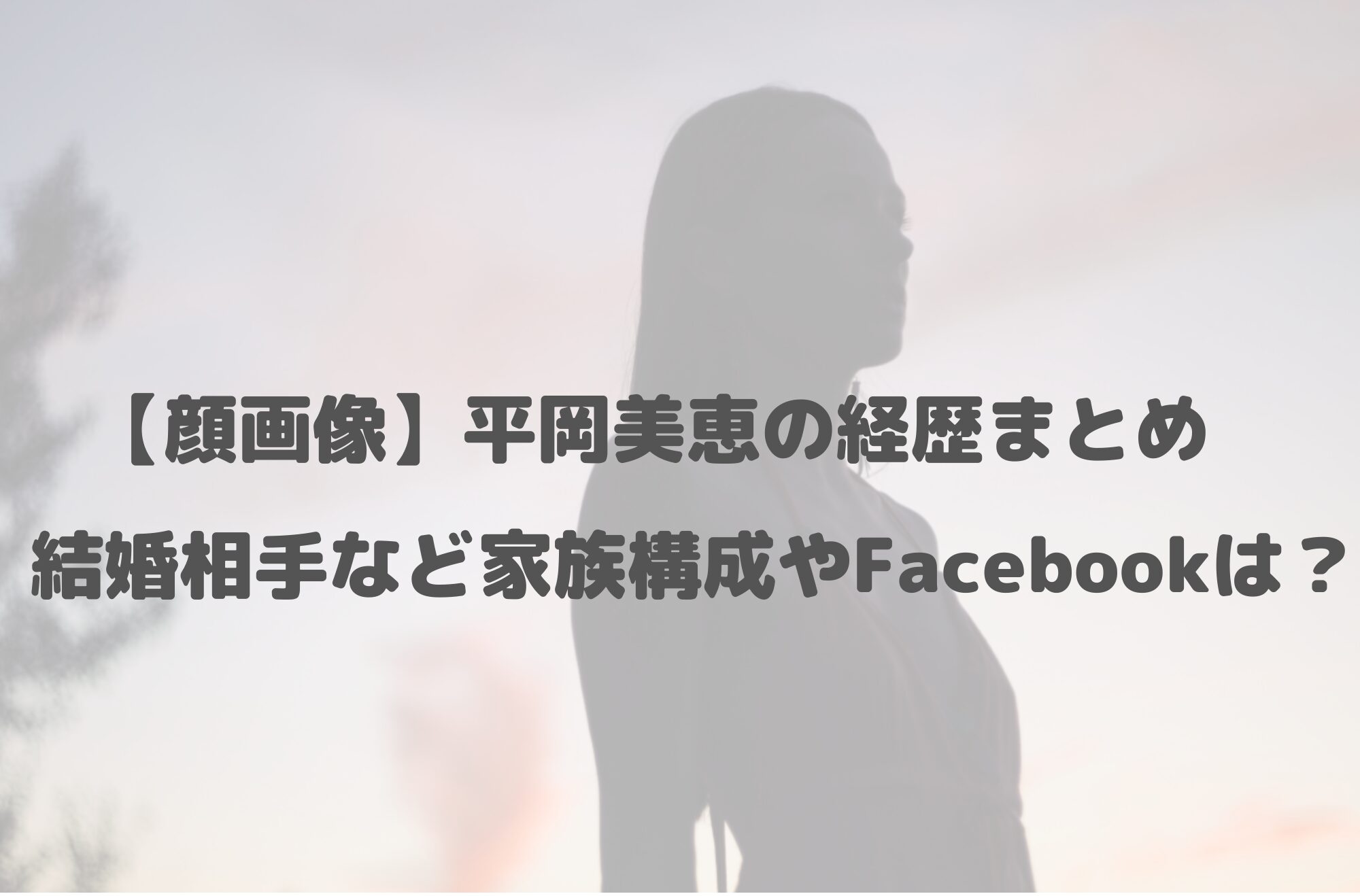 【顔画像】平岡美恵の経歴まとめ｜結婚相手など家族構成やFacebookについて調査